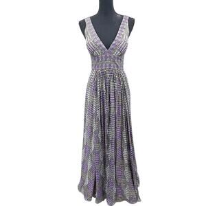 BCBG‎ Maxazria Y2K Womens Baby Doll Halter Sequin Witchy Goth Maxi Dress